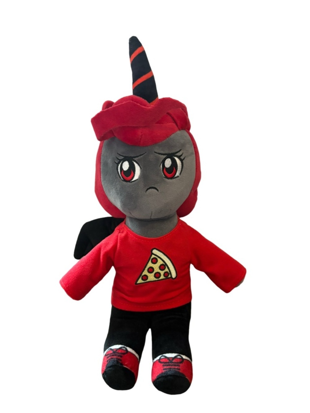 iamSanna Moody Unicorn Plush 2020 Red Pizza Shirt Rare YouTube Toy